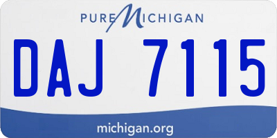 MI license plate DAJ7115