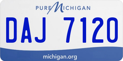 MI license plate DAJ7120