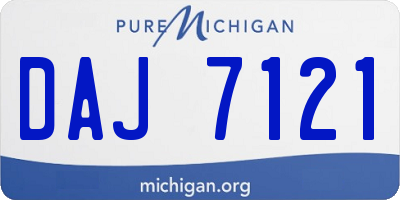 MI license plate DAJ7121