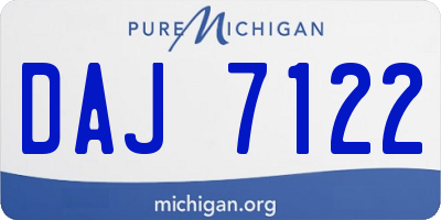 MI license plate DAJ7122