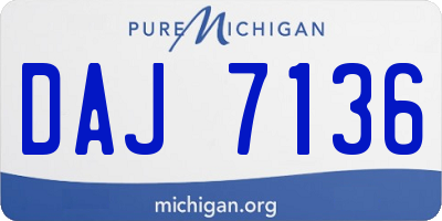 MI license plate DAJ7136