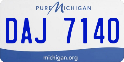 MI license plate DAJ7140