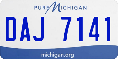 MI license plate DAJ7141