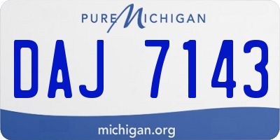 MI license plate DAJ7143