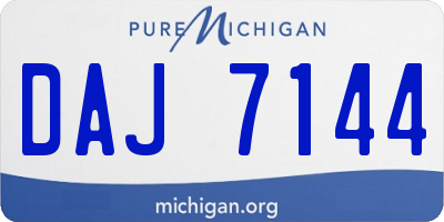 MI license plate DAJ7144