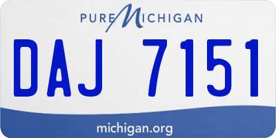 MI license plate DAJ7151
