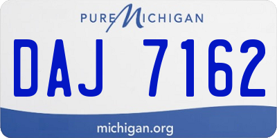 MI license plate DAJ7162