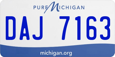 MI license plate DAJ7163