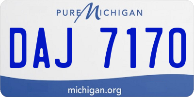 MI license plate DAJ7170