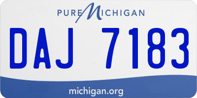 MI license plate DAJ7183