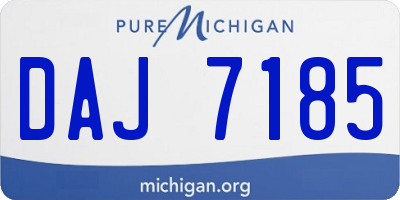 MI license plate DAJ7185