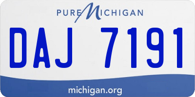 MI license plate DAJ7191