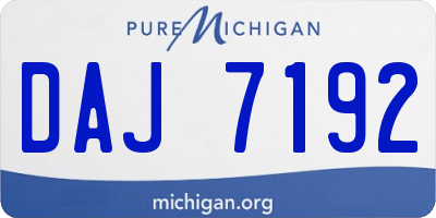 MI license plate DAJ7192