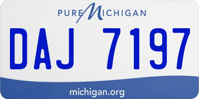 MI license plate DAJ7197