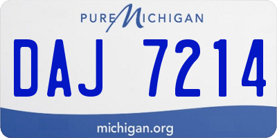 MI license plate DAJ7214