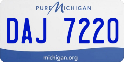 MI license plate DAJ7220