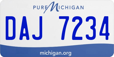 MI license plate DAJ7234