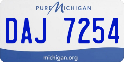 MI license plate DAJ7254