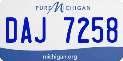 MI license plate DAJ7258