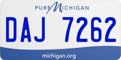 MI license plate DAJ7262