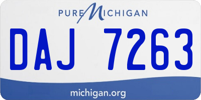 MI license plate DAJ7263