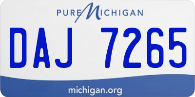 MI license plate DAJ7265