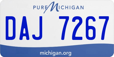MI license plate DAJ7267