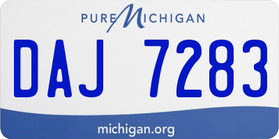 MI license plate DAJ7283
