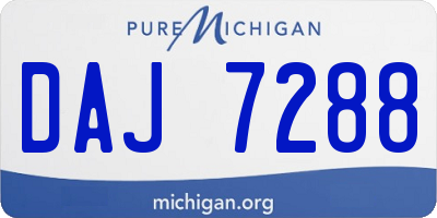 MI license plate DAJ7288