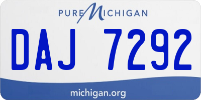 MI license plate DAJ7292