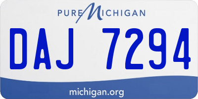 MI license plate DAJ7294