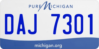 MI license plate DAJ7301