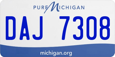 MI license plate DAJ7308