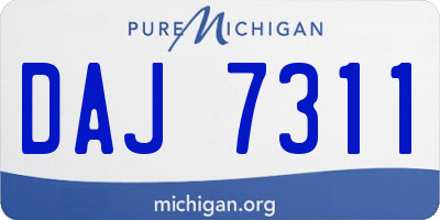 MI license plate DAJ7311