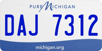 MI license plate DAJ7312
