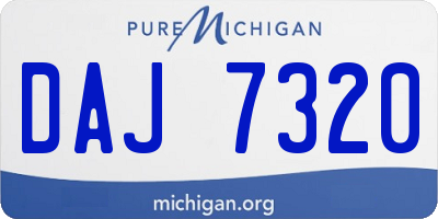 MI license plate DAJ7320
