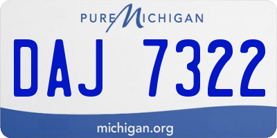 MI license plate DAJ7322