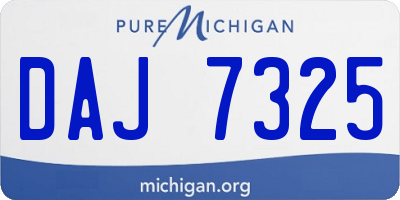 MI license plate DAJ7325