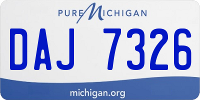 MI license plate DAJ7326