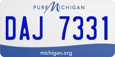 MI license plate DAJ7331