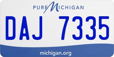 MI license plate DAJ7335
