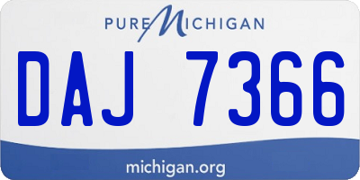 MI license plate DAJ7366