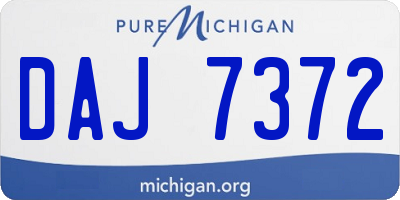MI license plate DAJ7372