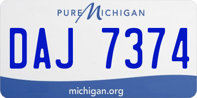 MI license plate DAJ7374