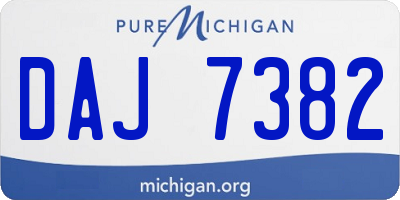 MI license plate DAJ7382