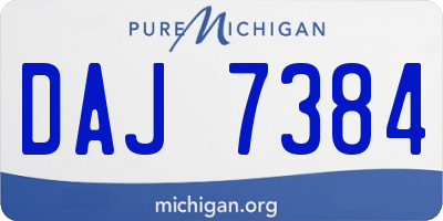 MI license plate DAJ7384