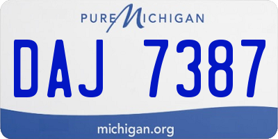 MI license plate DAJ7387