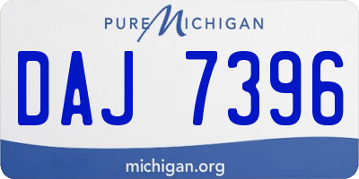 MI license plate DAJ7396