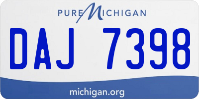 MI license plate DAJ7398