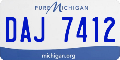 MI license plate DAJ7412